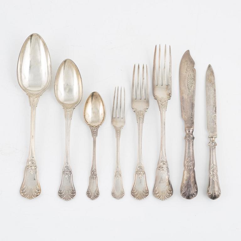 A 89-piece silver flat wear set, mostly J.Rönnqvist, Örebro, Sweden, 1884-1911.