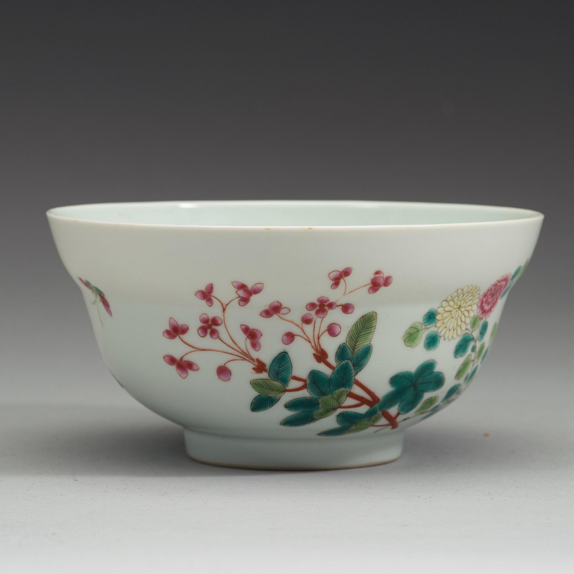 SKÅL, porslin. Qingdynastin, Guangxus sex karaktärers märke och period (1875-1908).