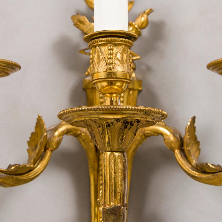 Väggappliquer, ett par, Louis XVI-stil, 1800-talets slut.