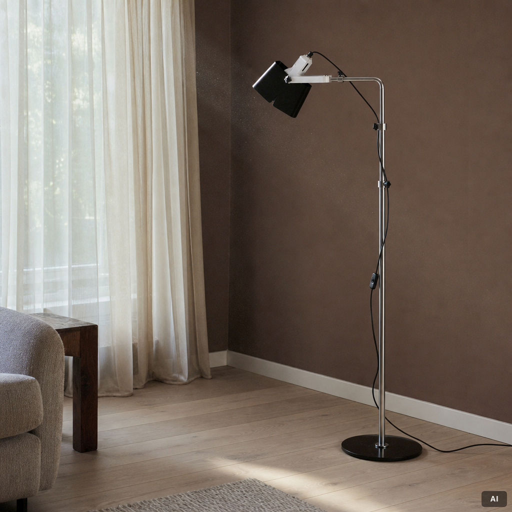 Yrjö Kukkapuro, a 'YK100C' floor lamp, Blond, 2020's.