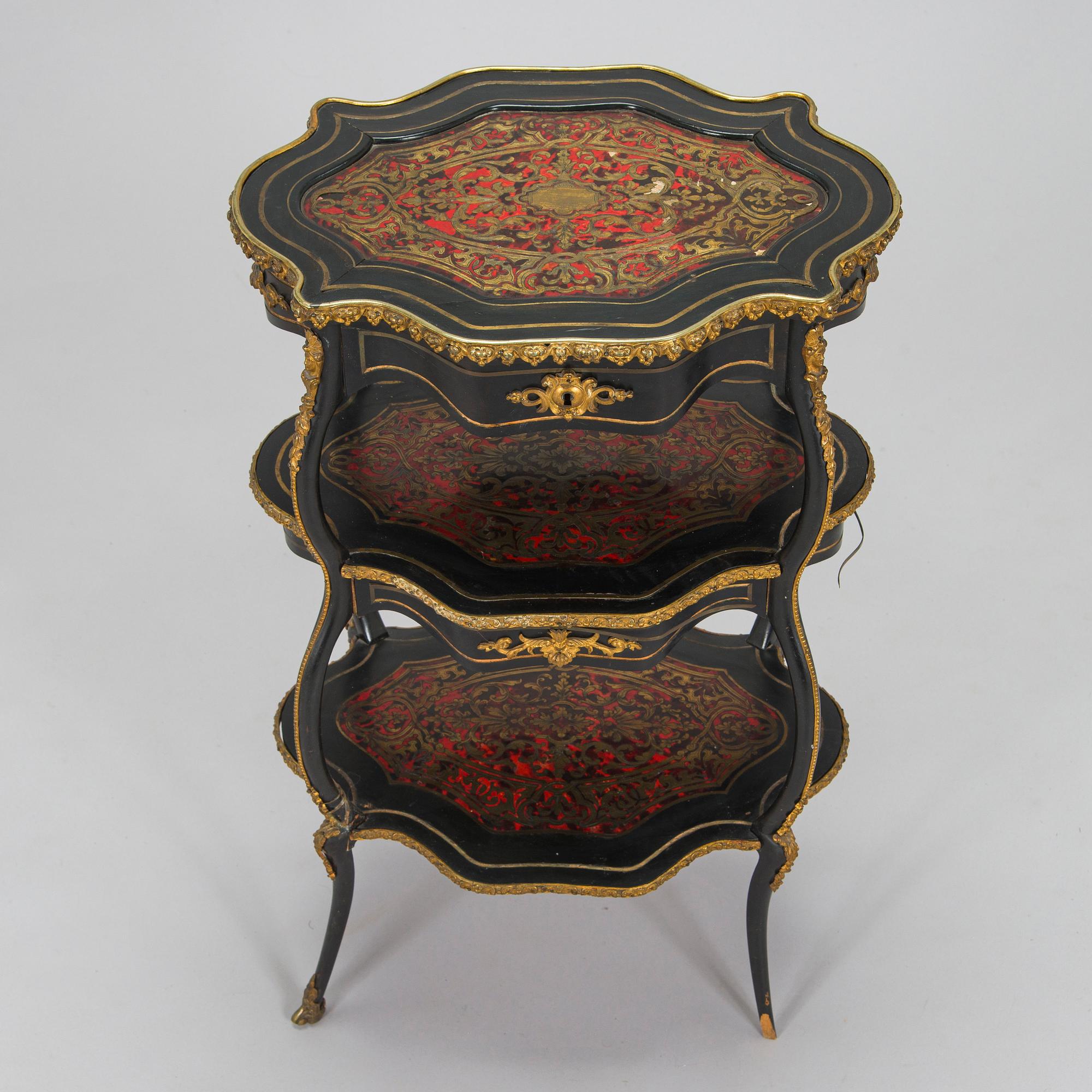 Etagere/ bord, boulle-stil, Frankrike 1800-talets slut.