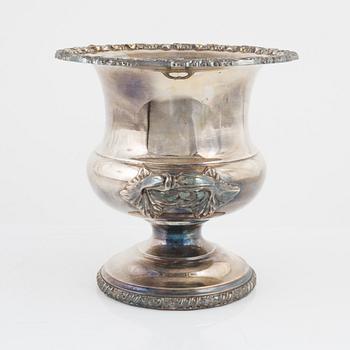 A silver plated wine cooler, 20th Century.