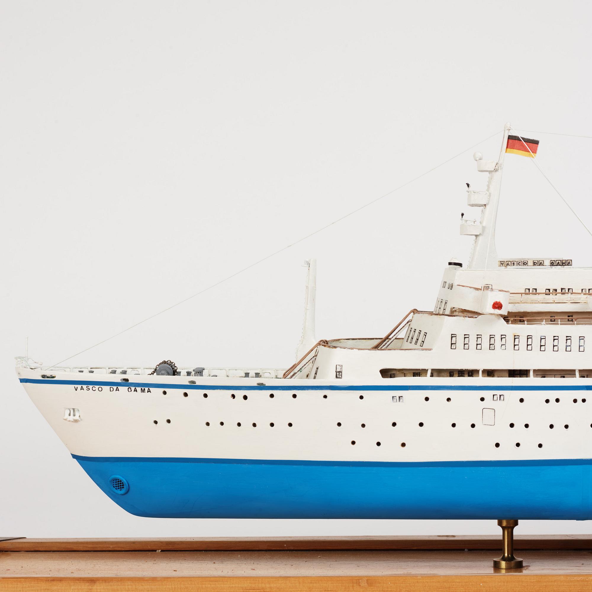 Ship model, T.S.S. Vasco da Gama, built by Gunnar Roempke in 1989.