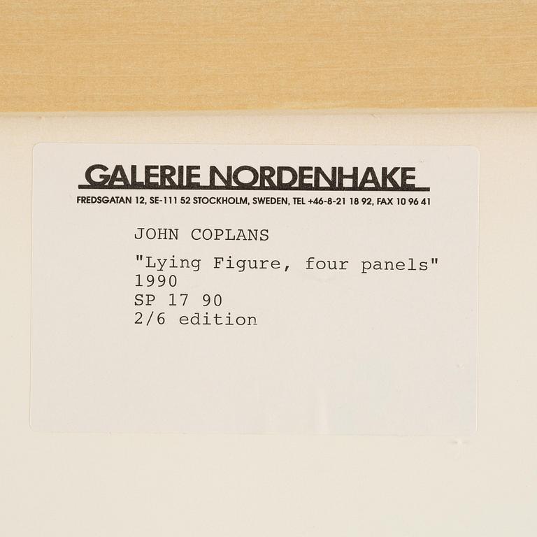 John Coplans, "Lying Figure, four panels", 1990.