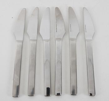 BESTICKSUPPSÄTTNING, 28+6 delar. Rostfritt stål "AJ-bestick" Georg Jensen, resp "New York".