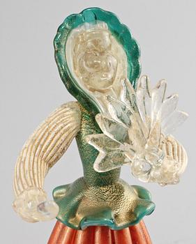 FIGURIN, glas, sannolikt Murano, 1900-tal.