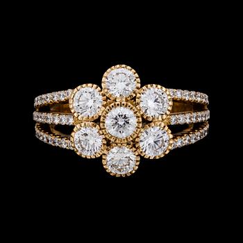 1078. A brilliant cut diamond ring, tot. app. 1.78 cts.