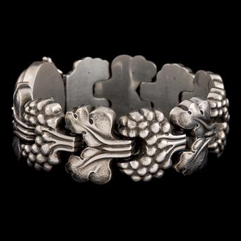 A silver bracelet by Georg Jensen, designed in the 1920's with stamp for after 1945.