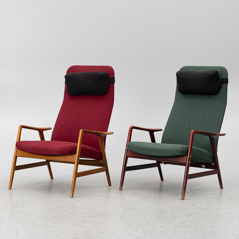Alf Svensson, Armchairs, 2 pcs, "Contour", Ljungs Industrier, second half of the 20th century.
