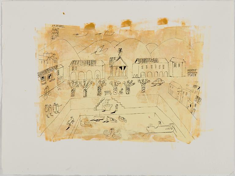 MADELEINE PYK, blandteknik på papper, signerad och daterad 1988.