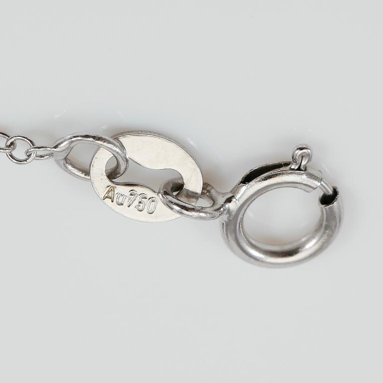 COLLIER, blå safir ca 1,30 ct, briljantslipade diamanter totalt ca 0,38 ct.
