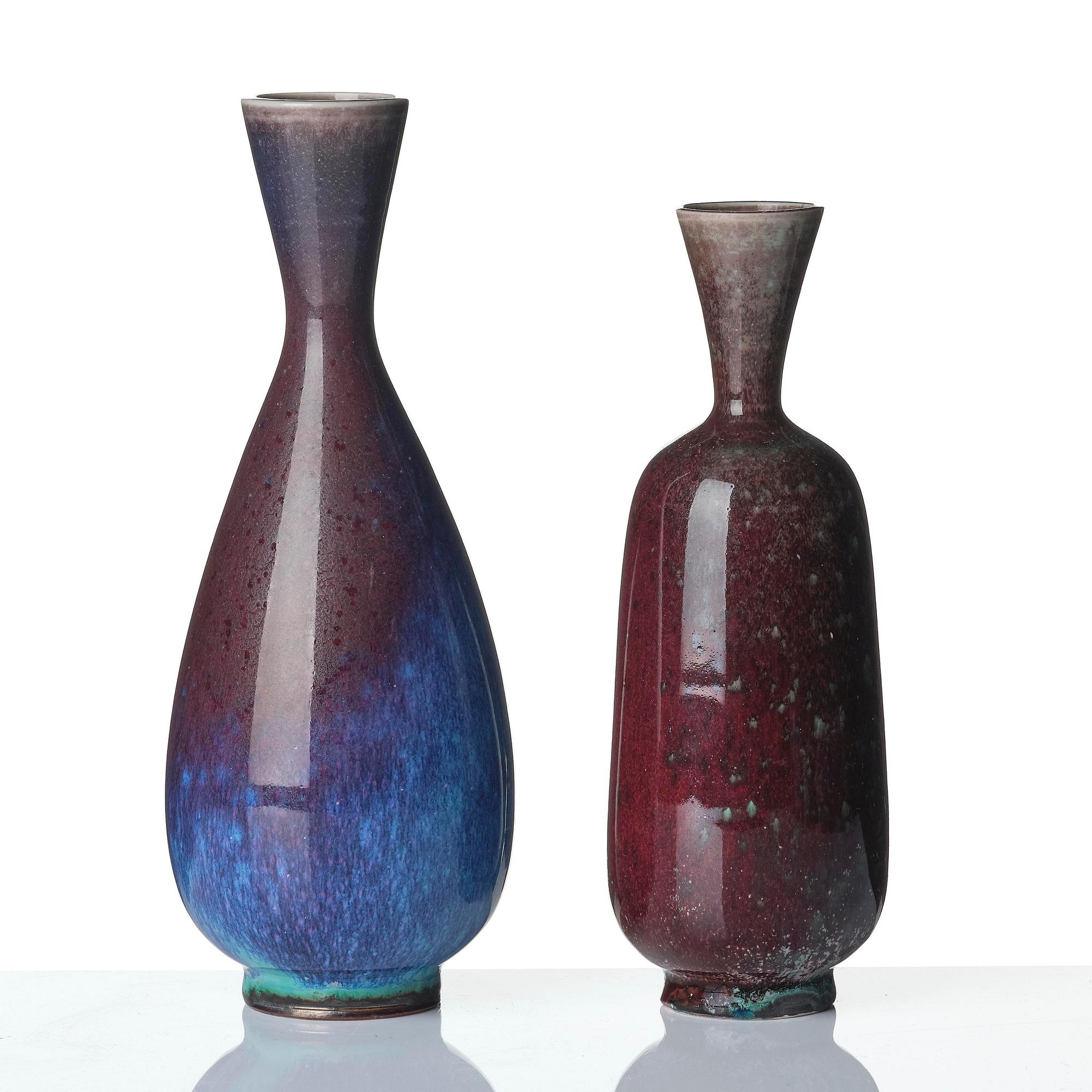 Berndt Friberg, a set of five stoneware vases and three bowls, Gustavsberg Studio 1969-76.