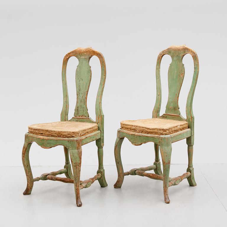 STOLAR, 1 par, senbarock, 1700-tal.