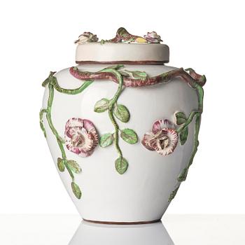 A Swedish Marieberg jar with cover, 18th century, period of Berthevin.