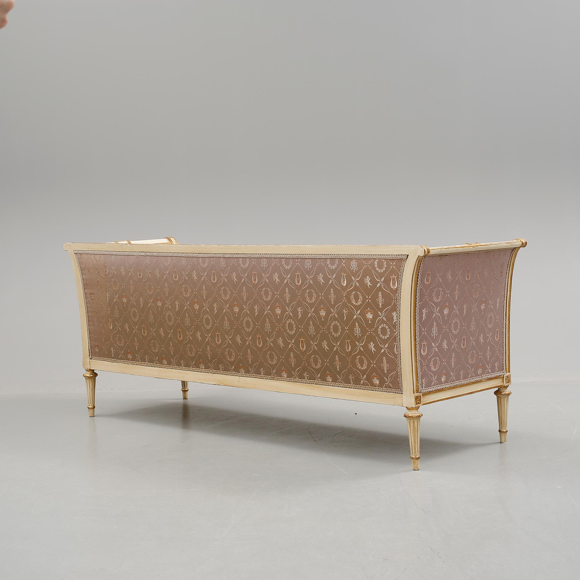SALONGSGRUPP, 3 delar, Louis XVI-stil, Spanien, 1900-talets första hälft.
