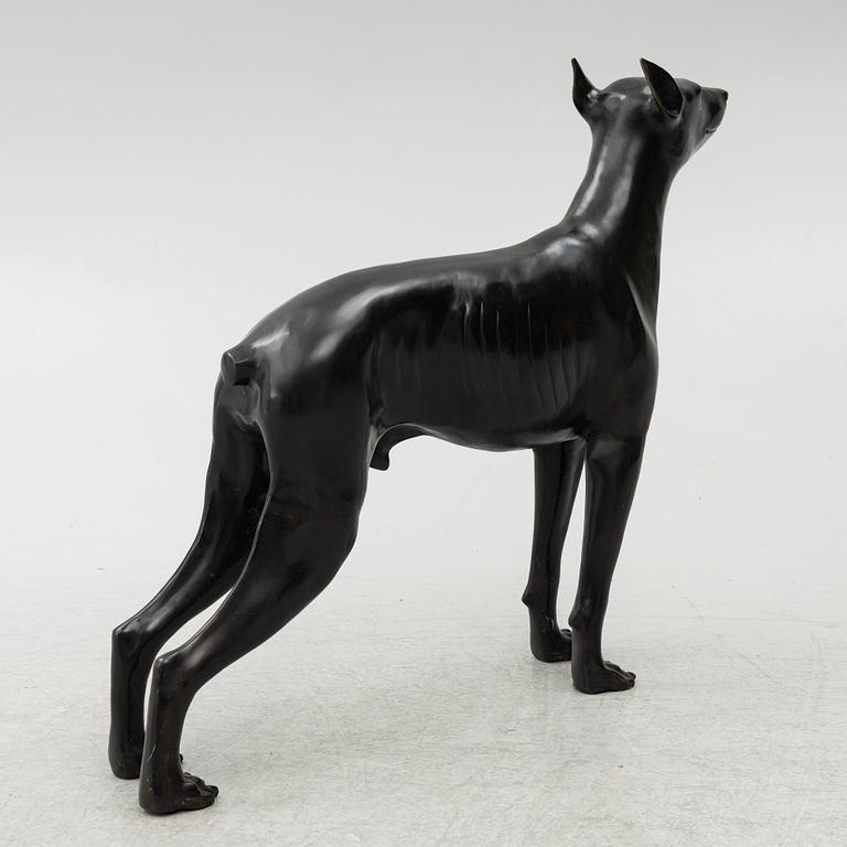 A decorative sculpture of a dog, 20th/21st century.