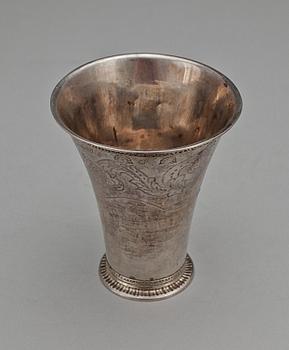 BÄGARE, silver Petter Davidsson, 1700-talets andra hälft. Norrköping. Vikt ca 64 g.