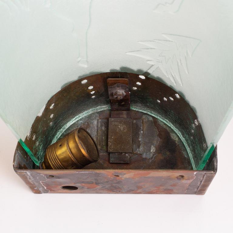A Swedish Modern glass wall lamp, first half of the 20th Century.