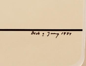 BECK & JUNG (HOLGER BÄCKSTRÖM & BO LJUNGBERG), 2 st, färglitografier, sign o dat 1974, numr 20-25/275 resp.