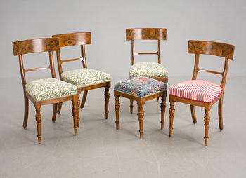 STOLAR, 4 st samt PALL, 1800-talets mitt.