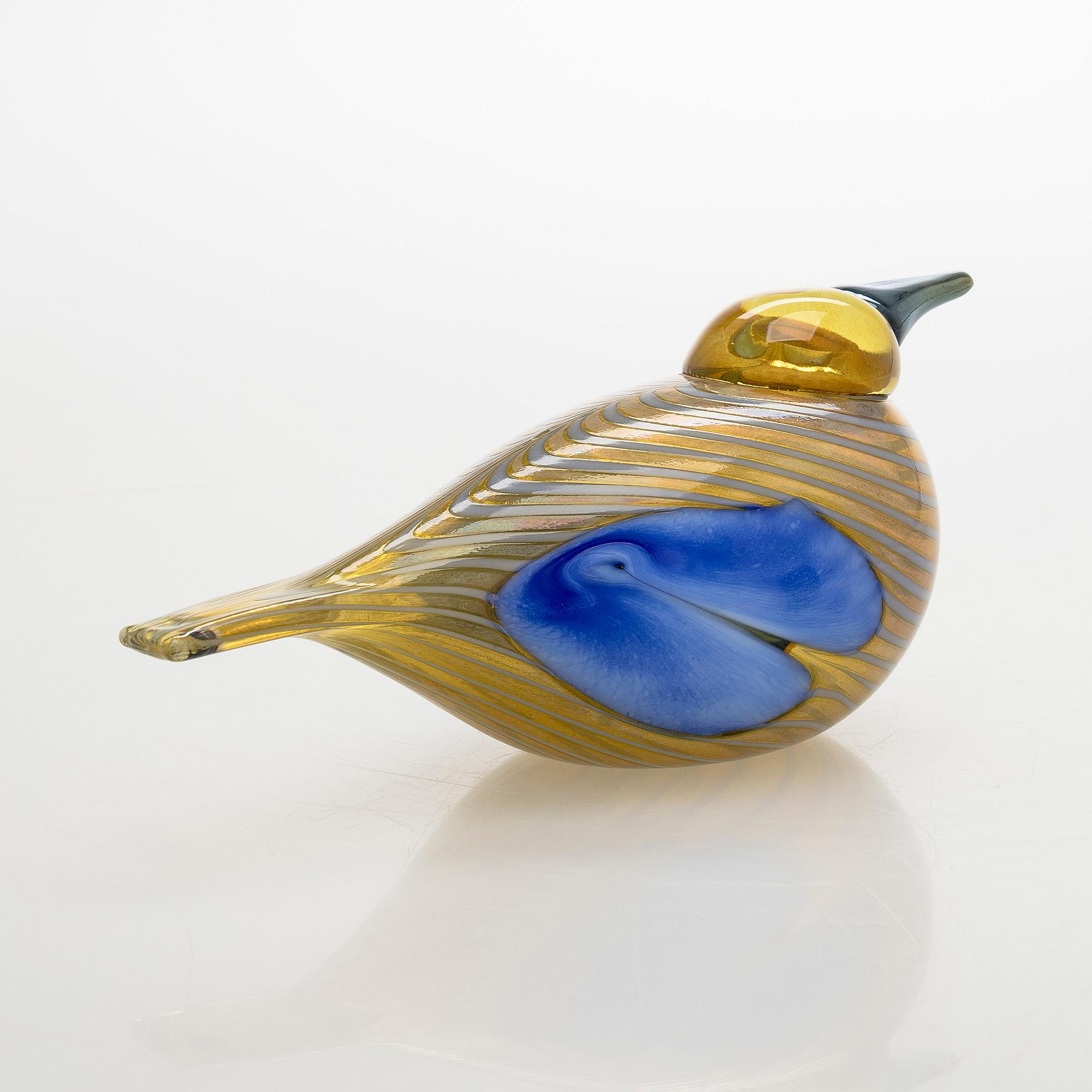 Oiva Toikka, årsfågel och ägg 2004, "Blue Scaup Duck", signerade O. Toikka Nuutajärvi 2004.