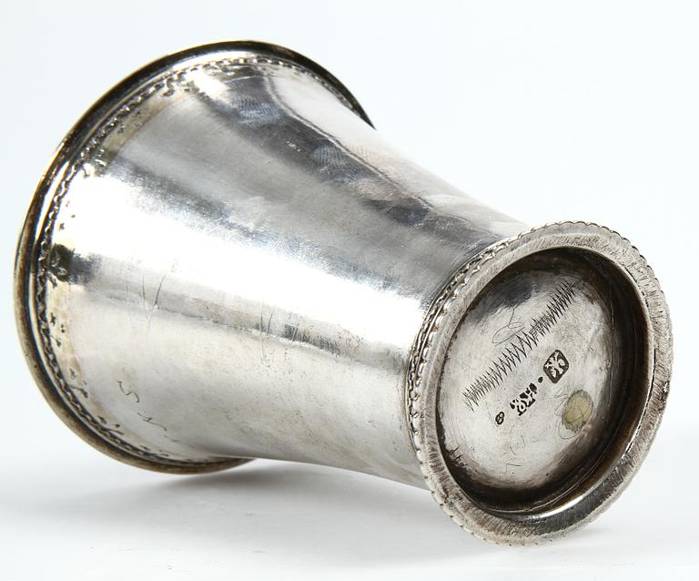 BÄGARE, Hans Petter Wolrath, Arboga, 1700-tal. Vikt ca 95 gr.