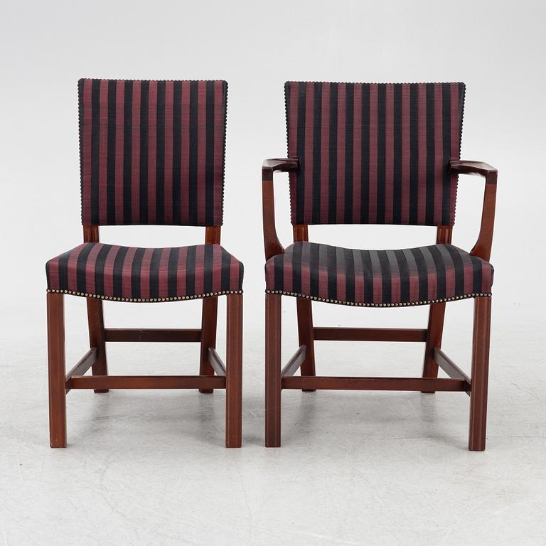 Kaare Klint, twelve "Red Chair", Ruud Rasmussen, Denmark, mid 20th century.