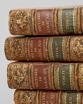 BOKVERK, 6 vol, "Histoire de la vie et du regne de Louis XIV, Roi de France..." Frankfurt och Basel 1740-43.