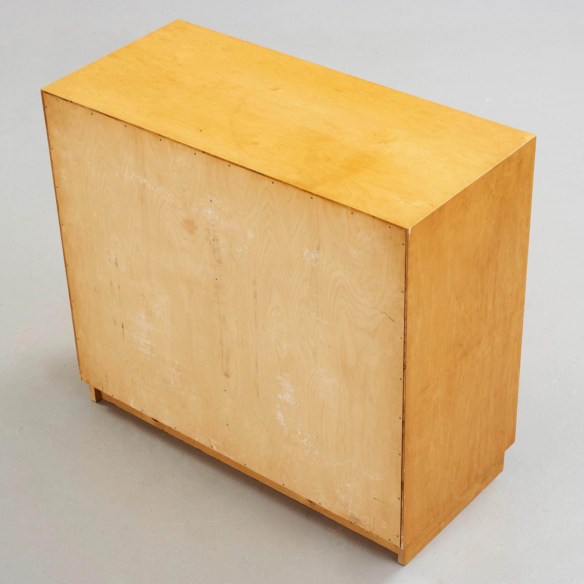 Alvar Aalto, a birch chest of drawers, made on license by Aalto Design Hedemora Sweden 1946-56, for Artek.