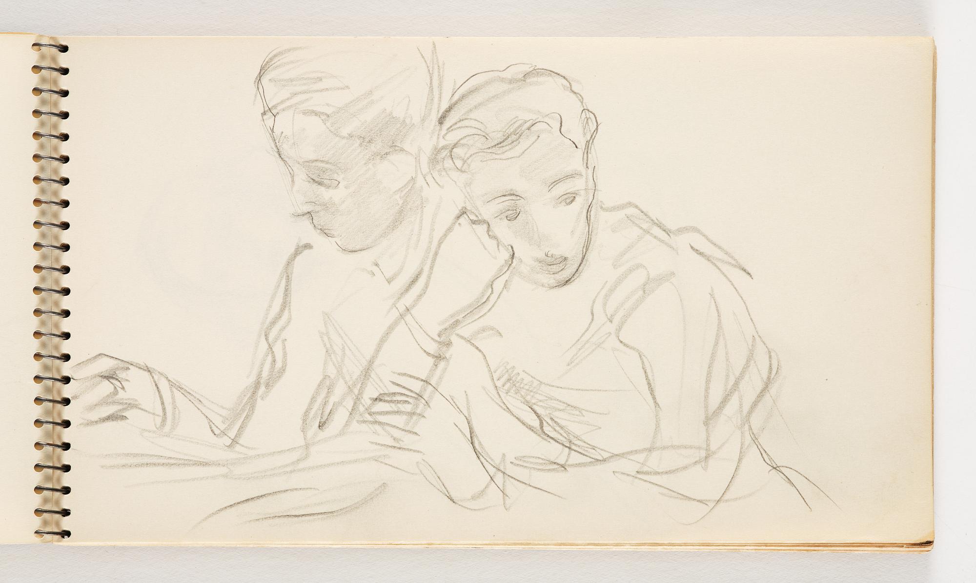 Lotte Laserstein, 4 skissböcker med blyertsteckningar.