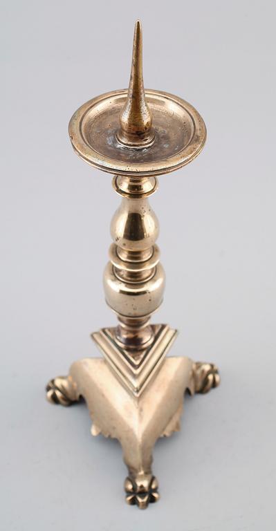 LJUSSTAKE, mässing, 1600-tal.