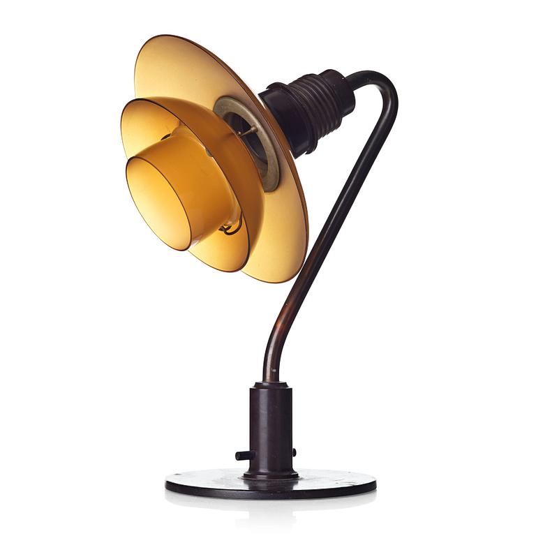 Poul Henningsen, a PH 2/2 patinated brass table lamp, Louis Poulsen, Denmark ca 1928-1933.