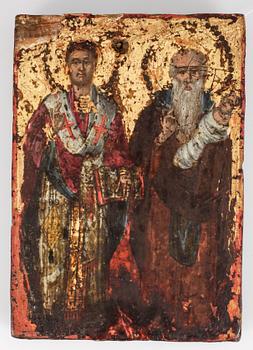 IKON, träpannå, sannolikt grekisk koptisk och 1800-tal.