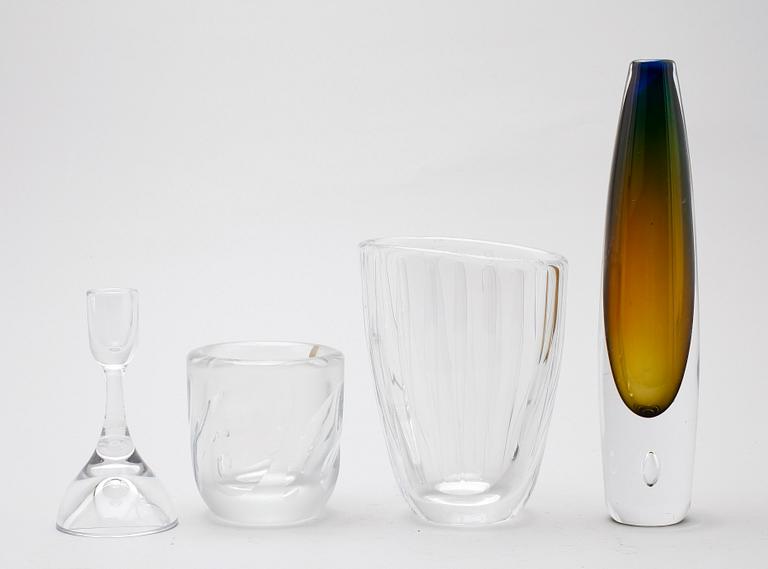 SAMLING GLASFÖREMÅL, 4 del, design Vicke Lindstrand Orrefors.