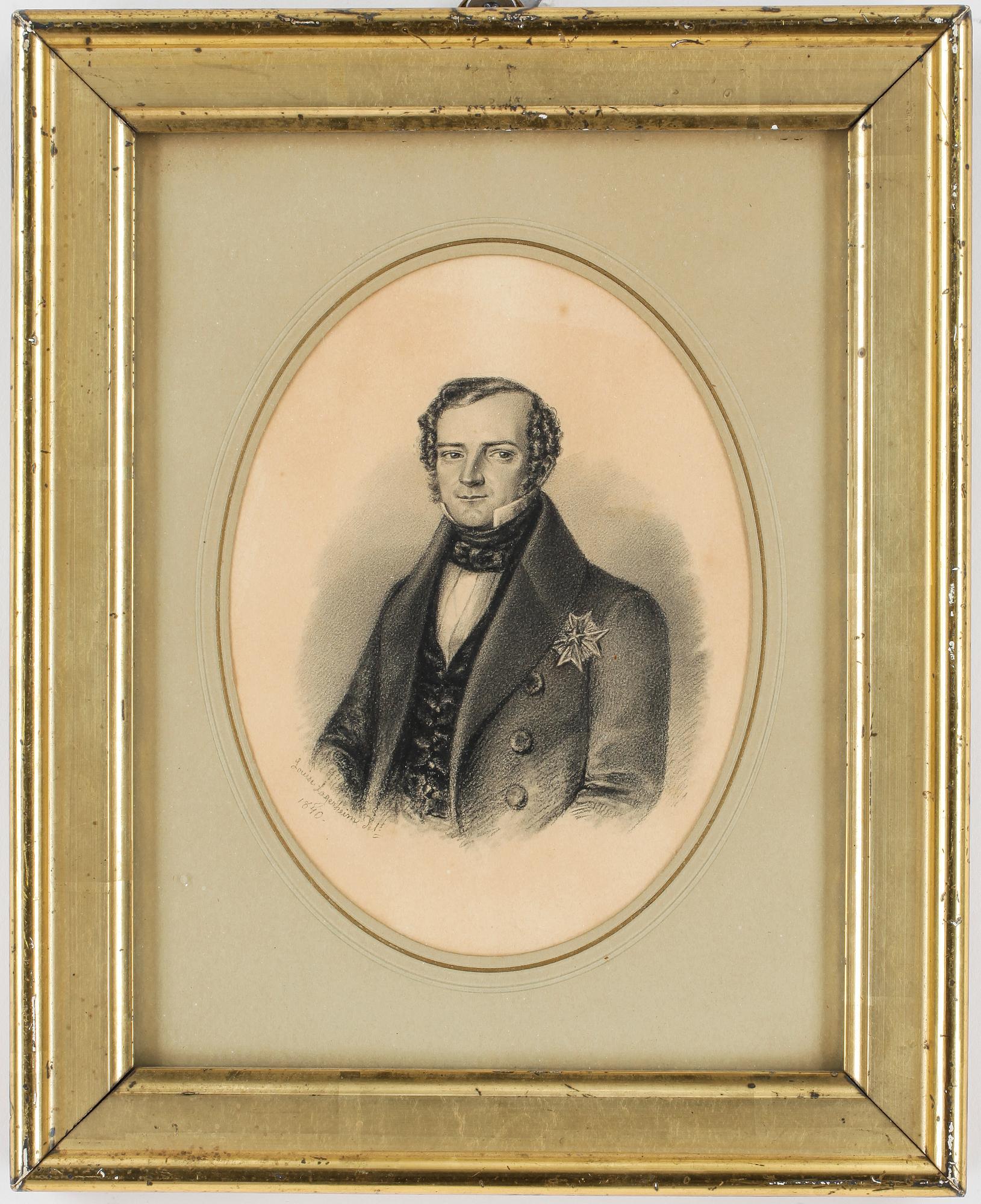 LOUISE VON KNORRING, f. LAGERHEIM, teckningar, 4 st. Signerade och daterade. 1800-talets mitt.