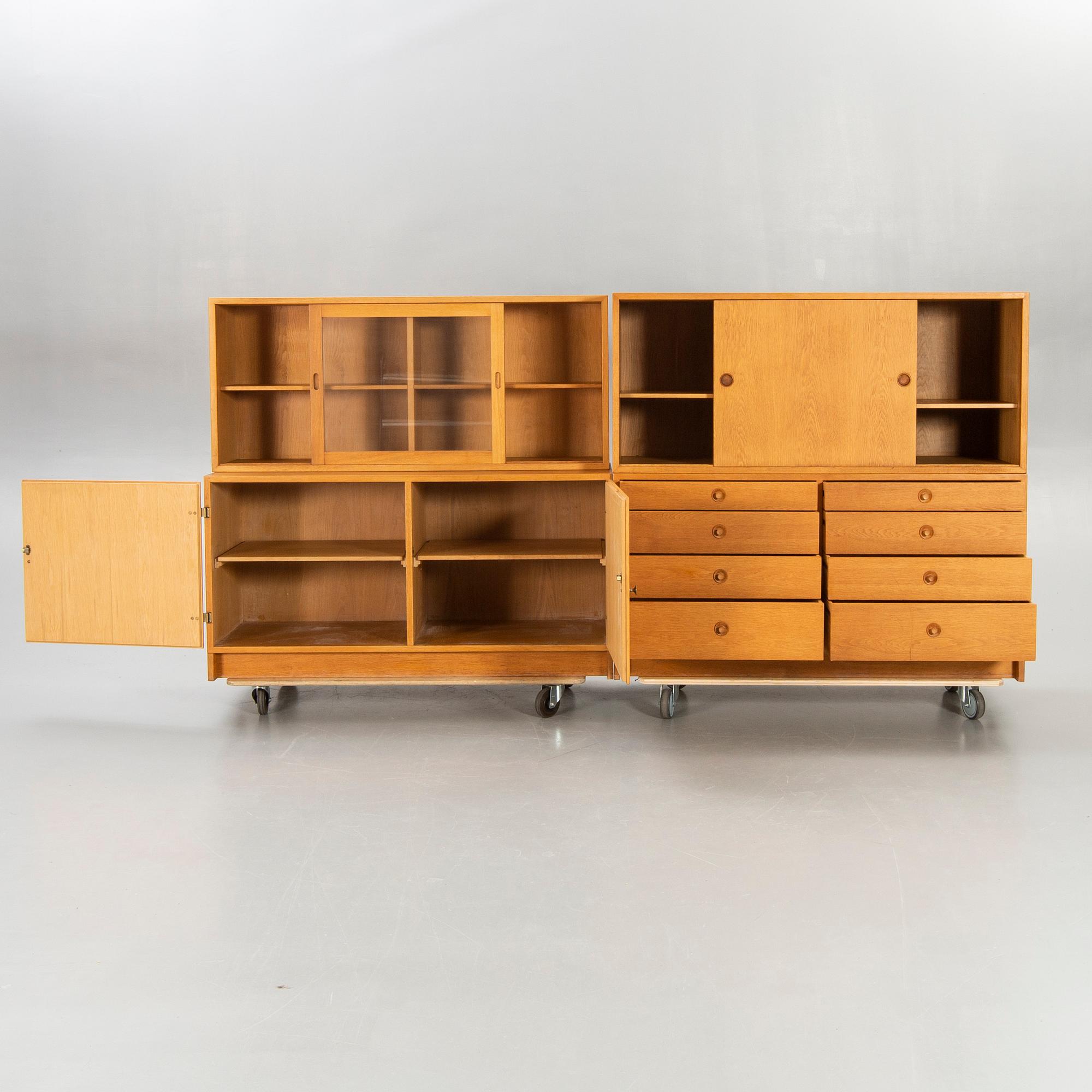 Børge Mogensen, "Öresund", Bookshelf / Sideboard, 4 parts, 1960s, oak.