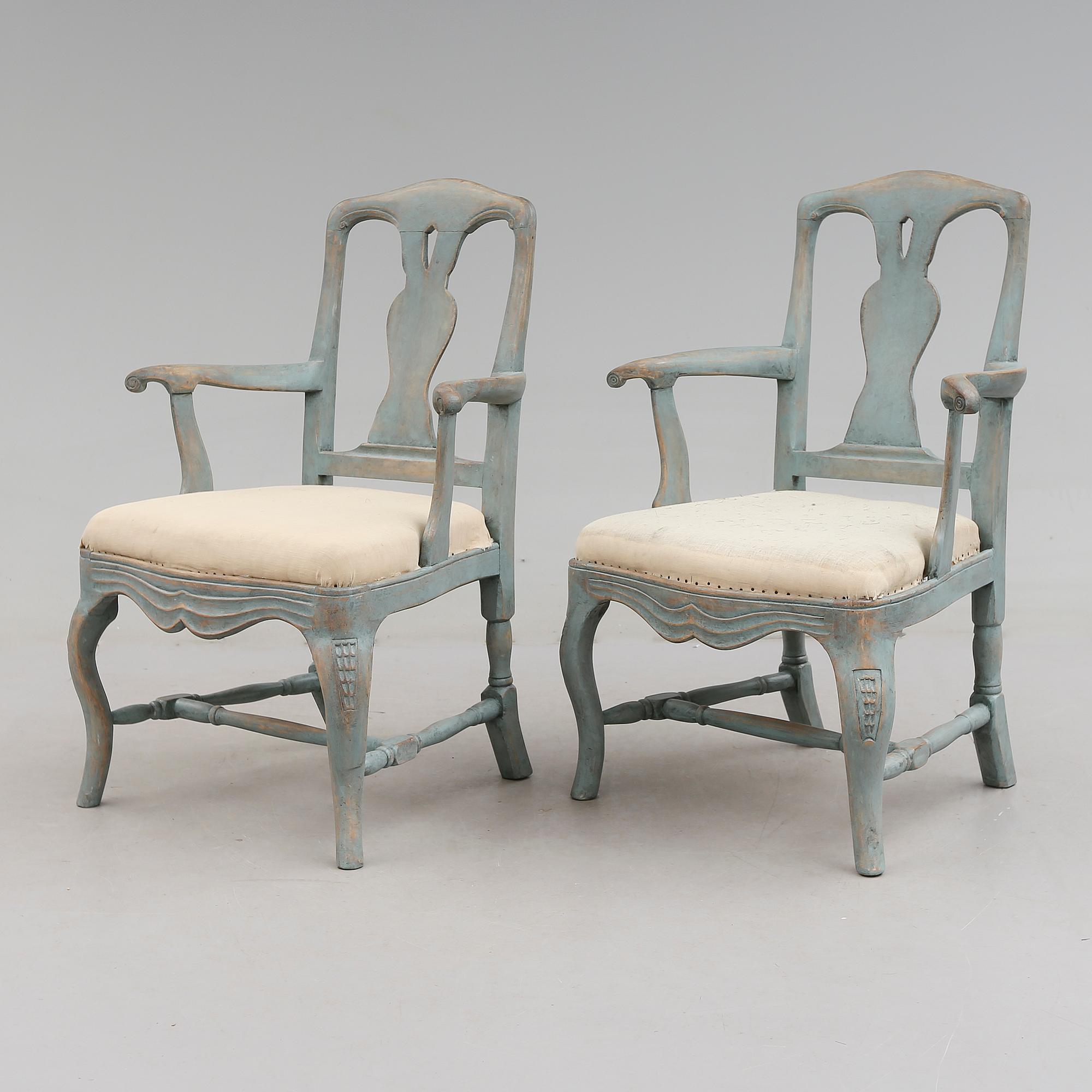 KARMSTOLAR, 1 par, barockstil, 1900-talets första hälft.