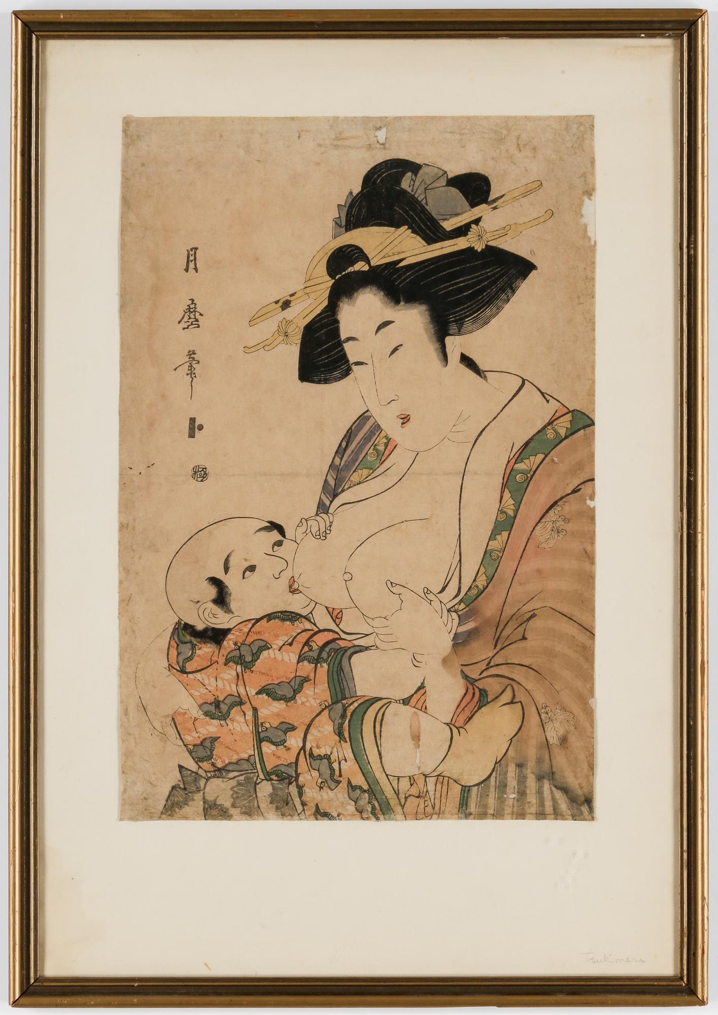 TSUKIMARO KITAGAWA, träsnitt, 1800-talets början.