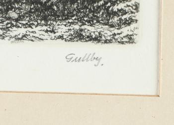 FOLKE GULLBY, 3 st, etsningar, signerade.