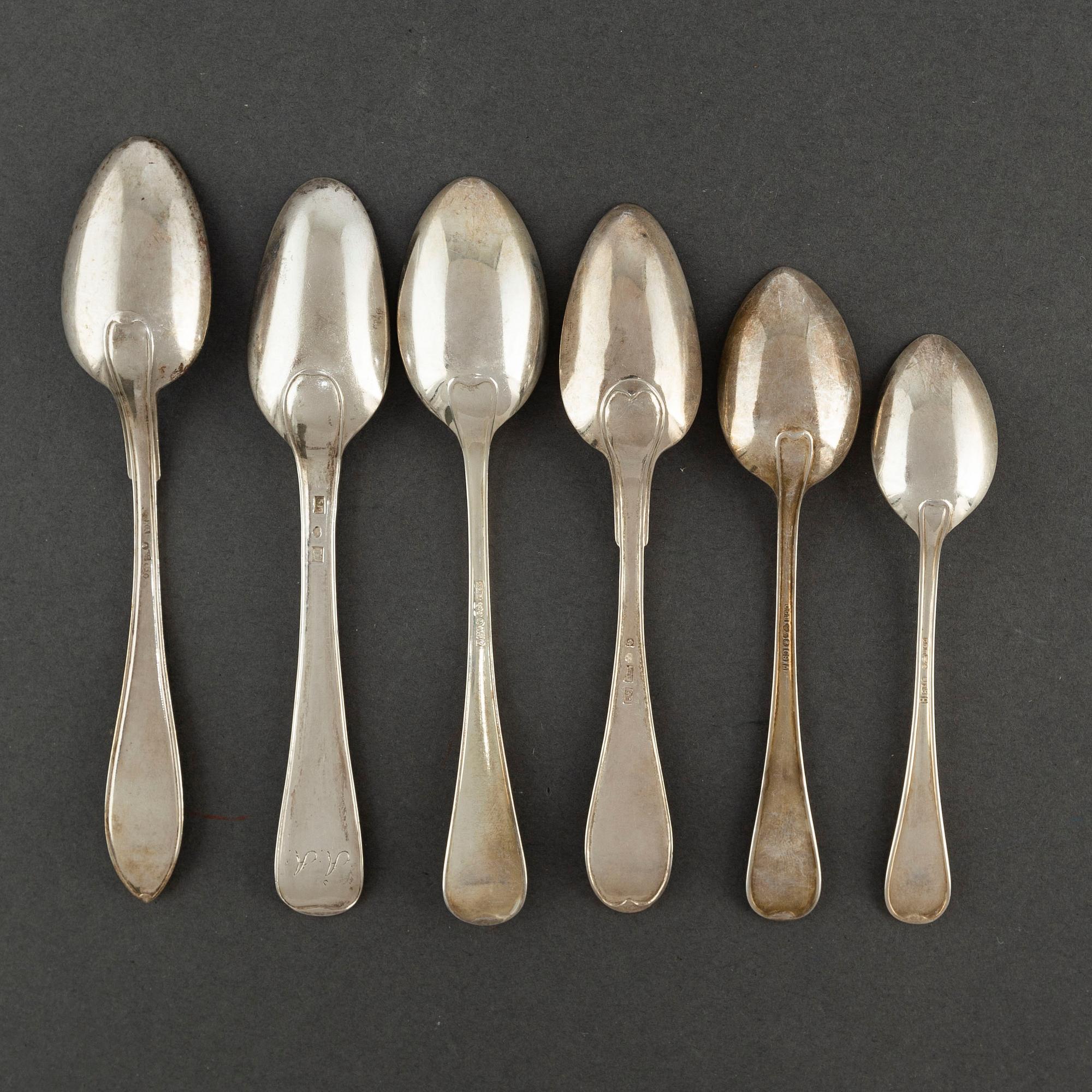 A silver cutlery, including 'Svensk Spets' and 'Svensk Rund', incl. GAB, CG Hallberg, 19/20th century (89 pc), 3171g.