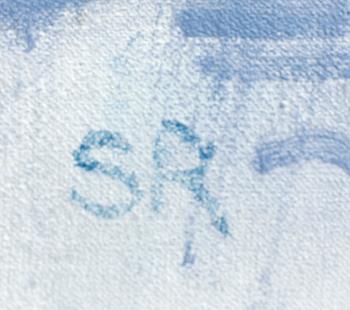 STEN OSCAR RUNDGREN, Olja m collage på duk, monogramsign.