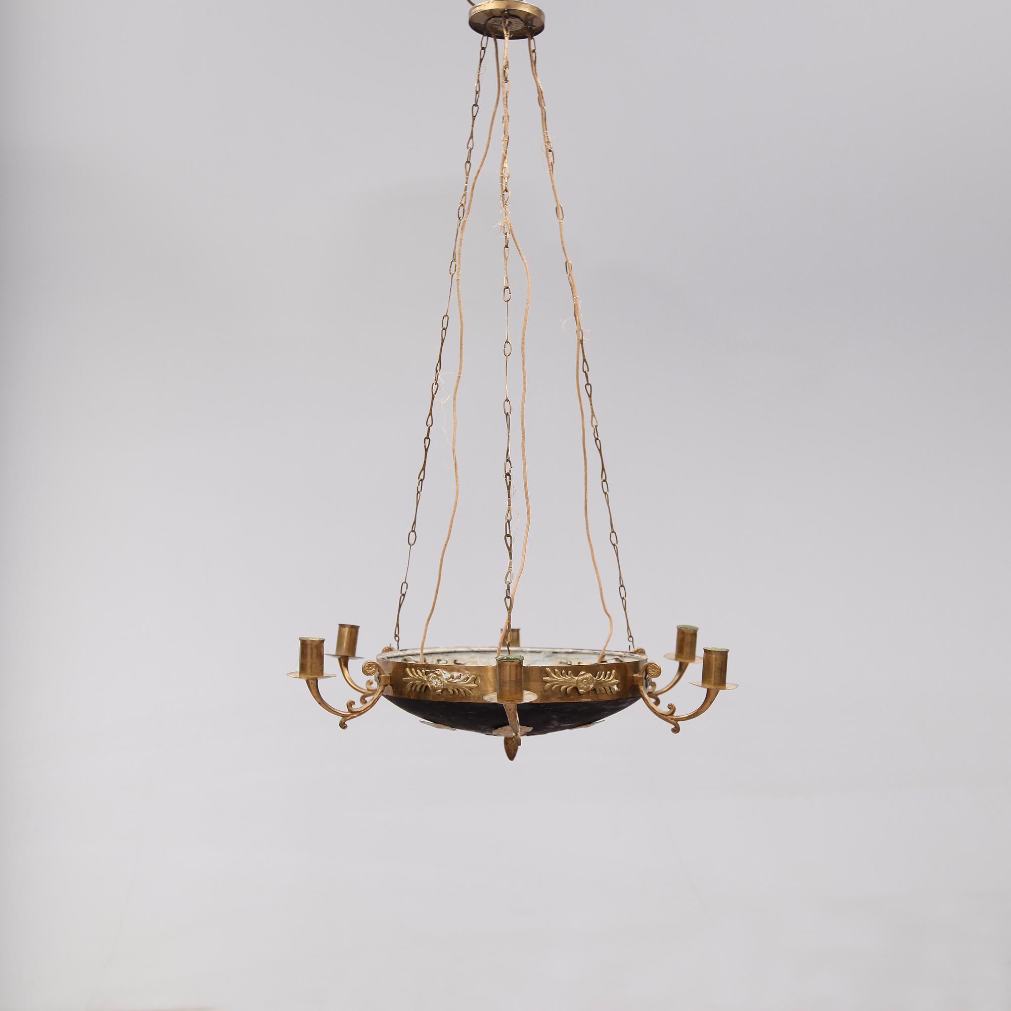 AMPEL, empirestil, 1800-tal. Höjd ca 55 cm.