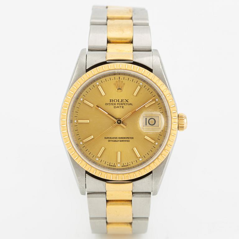 Rolex, Oyster Perpetual, Date, wristwatch, 34 mm.