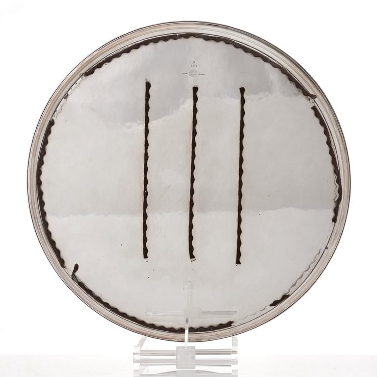 Johan Rohde, a sterling silver tray, Georg Jensen, Copenhagen 1945-77, design nr 251 K.