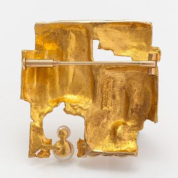 Björn Weckström, RIntaneula "Etude", 14K kultaa, viljellyt helmet. Lapponia 1975.