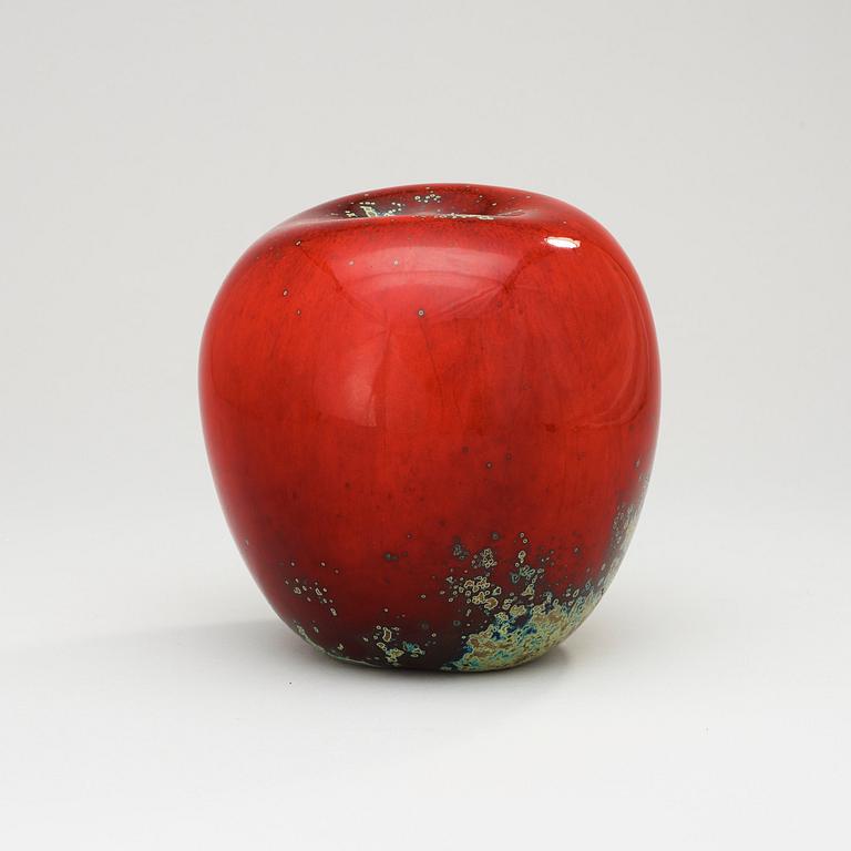 A Hans Hedberg faience apple, Biot, France.