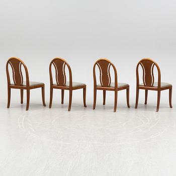 SOFA, TABLE AND FIVE CHAIRS, mid 20th century.