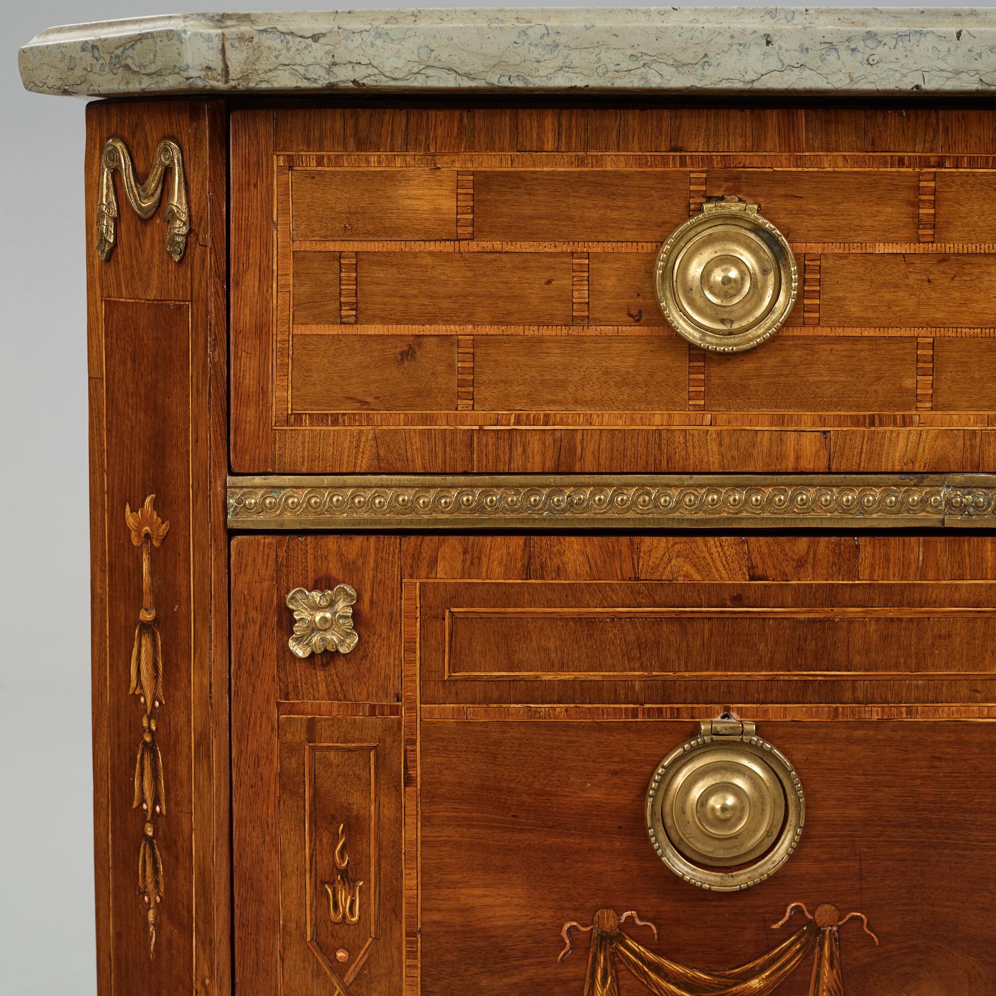 A Gustavian late 18th century commode by N P Stenström (master in Stockholm 1781-1790), not signed.