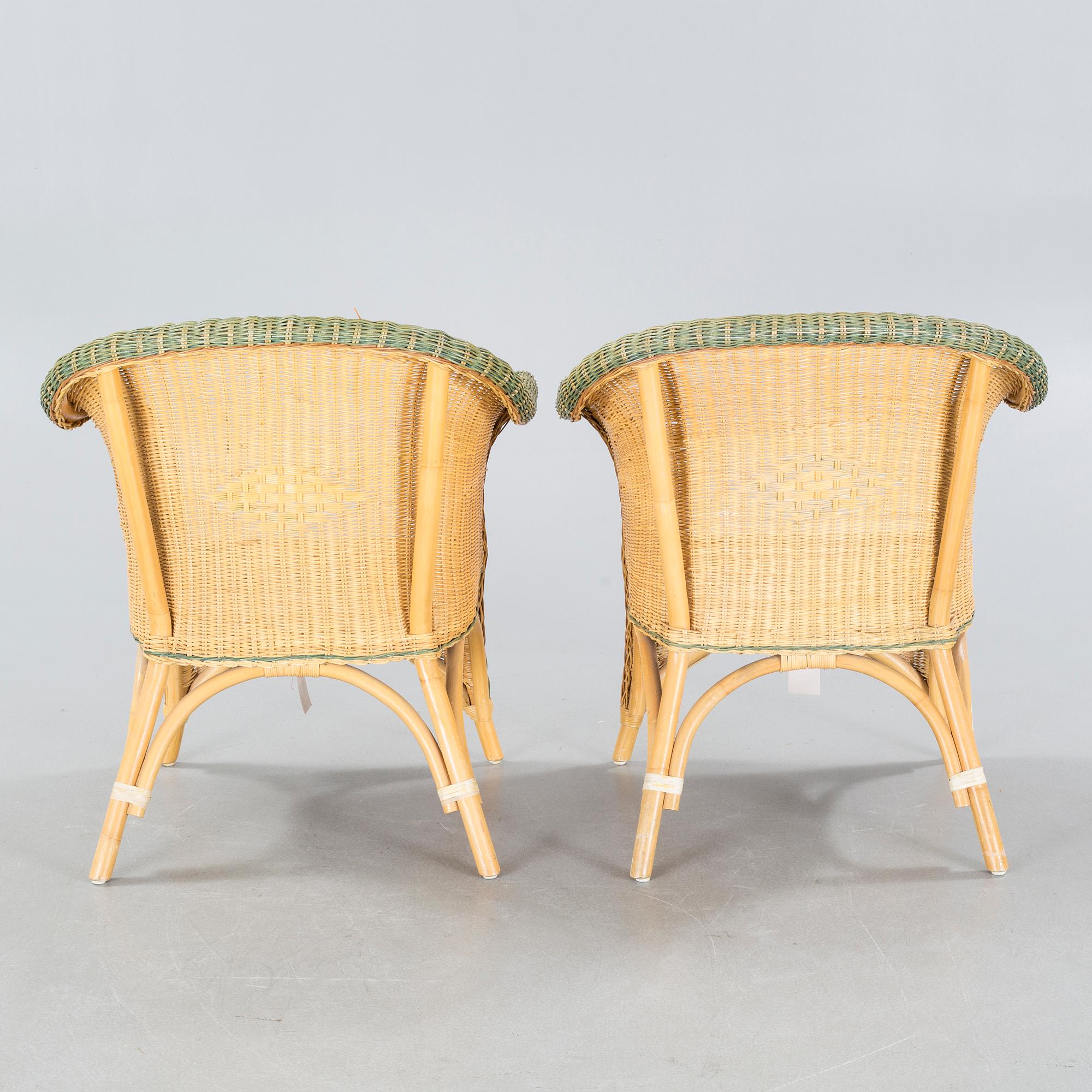A set of rattan furniture from Bruka, Stockholm, second half of the 20th century.