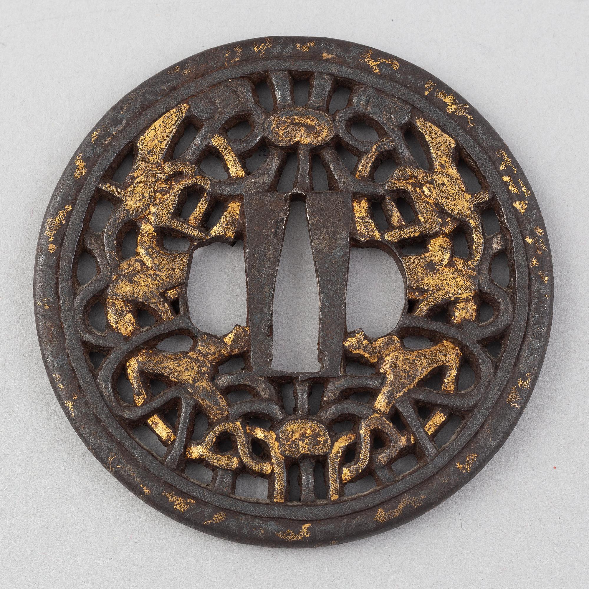 Tsuba, 3 pieces, mumei, Japan, 19th century.